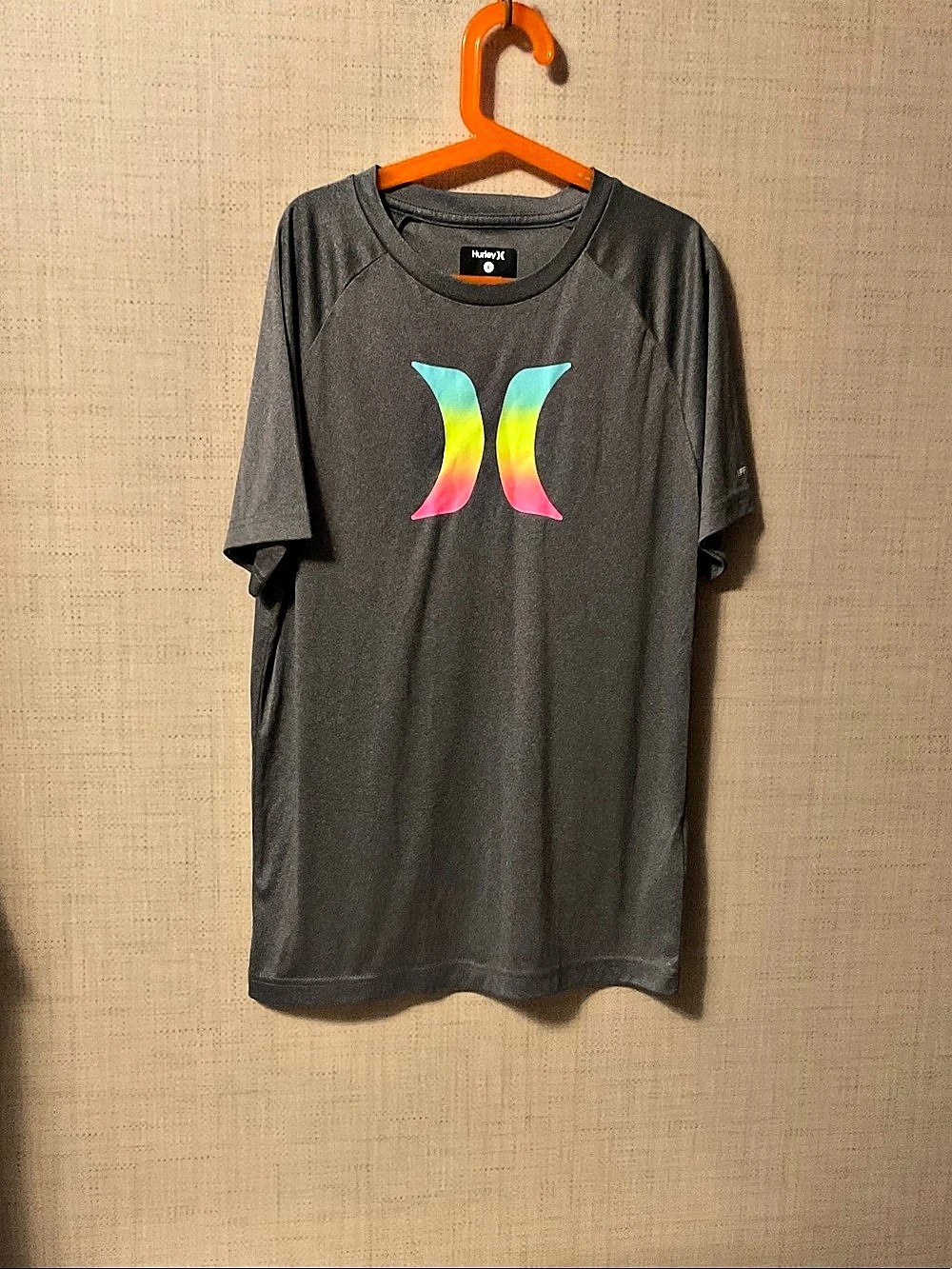 Hurley Boys Gradient Icon Graphic Tee Gray Short Sleeve Size Large